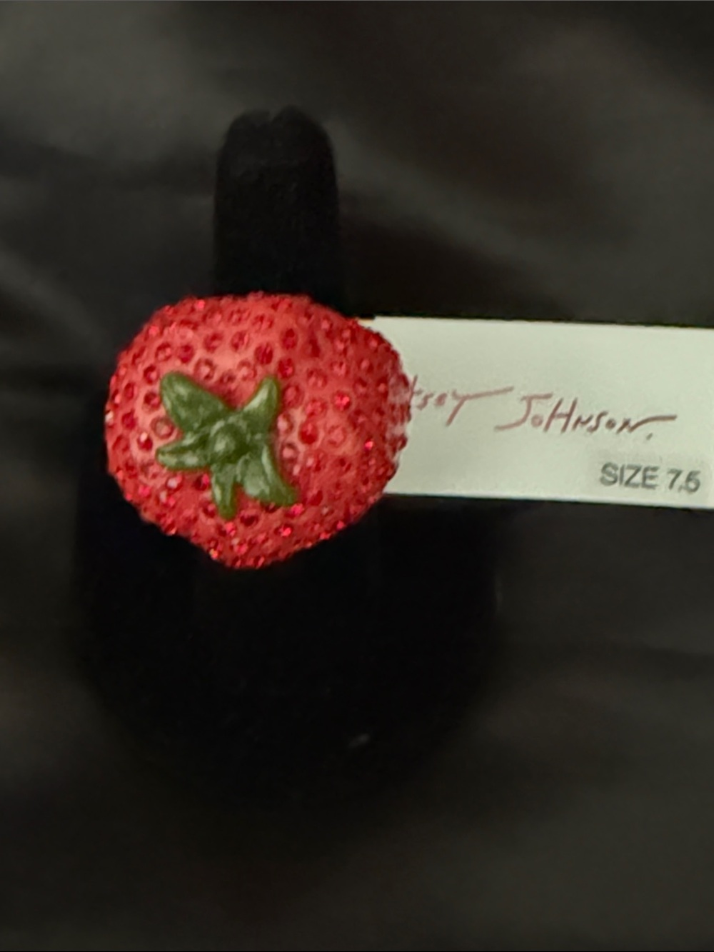 Betsey Johnson Tomato Cocktail Resin Ring - Size 7.5